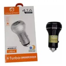 Carregador Veicular Turbo 2 Portas L02-4 Para Carro 4.8a