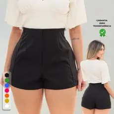 Short Bermuda Feminino Alfaiataria Social Elegante Confortável Cintura Alta Tendência Moda Verão Casual +7 Cores P Ao GG