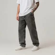 Calça Balão Jeans Masculina Grafite Marmorizada Streetwear Larga Skatista 36 ao 48