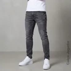 Calça Jeans Masculina Grafite Marmorizada Jogador Apertada Com Lycra SlimFit 38 ao 48