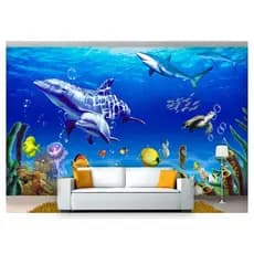 papel de parede Animais Golfinho peixes 3D 10m² ANM269