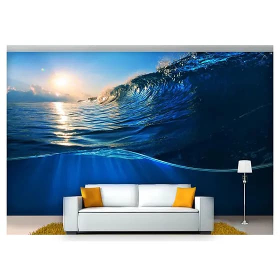 papel de parede Fundo do Mar onda Sol surf 3D 6m² FM96