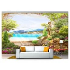 papel de parede Paisagem Digital jardim Flores 10m² DAH24