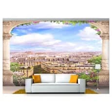 papel de parede Paisagem Digital Sacada Céu 3D 10m² DAV58