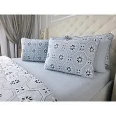 Jogo de cama Casal Trento Malha 100% Algodão 1,38m X 1,88m X 30cm Linha 120g