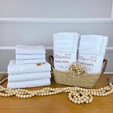 Kit com 5 Toalhas Banho Felpuda Nápoles Branca Linha Hotel 100% Algodão Camitalia
