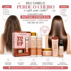 Kit 5 Produtos 312 VIP Cabelos e Cuidado Intimo Kit Completo Aroma Fragrância de Luxo