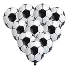 KIT10 Balão 35cm Metalizado Bola De Futebol Grande