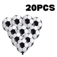 KIT20 Balão 35cm Metalizado Bola De Futebol Grande