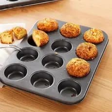 Forma Cupcake Antiaderente Teflon Pão de Queijo Empadas Muffins Assadeira 12 Cavidades