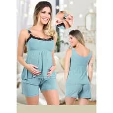 Shorty Doll luxo Babydoll gestante,amamentação, liganete