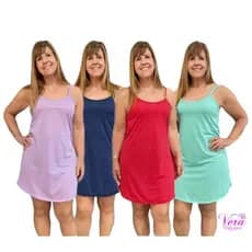 KIT 4 Camisola Feminina Pijama Alça Verão Adulto Roupas Femininas