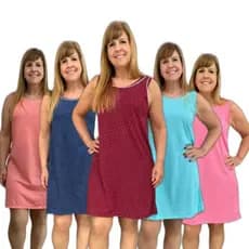 Kit com 5 Camisola Malha Poá Senhora Regata Verão Cirurgia Atacado