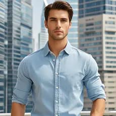 Camisa Jeans Masculina Manga Longa Pré-lavada Luxo