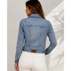 Jaqueta Jeans Feminina Com Lycra Confortavel Premiun Blogueira