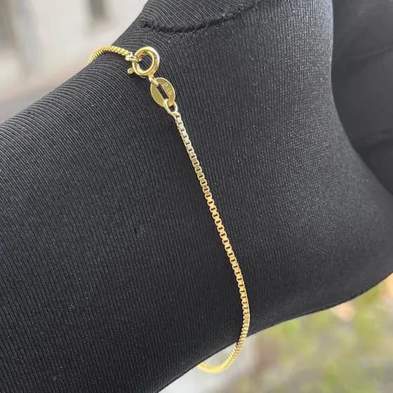 Pulseira Masculina De Ouro Veneziana 1,2mm Banhada a Ouro 24k