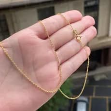 Colar Feminino Carrier Cadeado Cordão 40cm Corrente Banhada a Ouro 18k