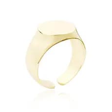 Anel Feminino Ajustável Polido Banhado a Ouro 24k Redondo Liso