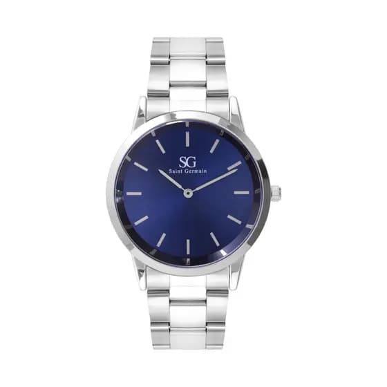 Relógio Masculino Prata Belmont Blue Silver 40mm - Fundo Azul