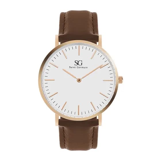 Relógio Masculino Marrom Bronx Rosé Gold 40mm - Fundo Branco