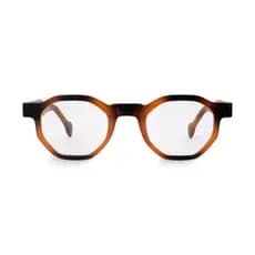 Óculos de Grau Hexagonal Tori Tortoise Clássico Armação Premium Retrô Unissex Leve Elegante