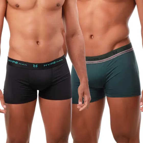 Kit 5 Cuecas Boxer Box Masculina de Microfibra Lisa Cuecas Hype Man
