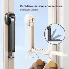 Varal De Parede Com Ventosa Retrátil Suporte Cabides Sem Furo Prático Organização ✨👕🚿🏠 top