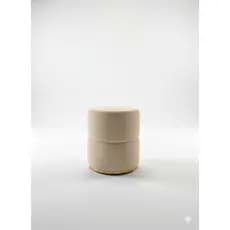 KIT PUFF LUXO PARA SALA EM LINHO DETALHE CENTRAL