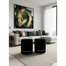 KIT 2 PUFFS BANQUETA PARA QUARTO 2 BASE PRATA PARA PROVADORES E DESCANCO PARA OS PES