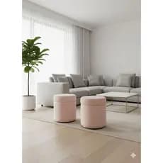 KIT 02 PUFS ROSA CLARO PARA SLA QUARTO PROVADORES DESCANSO PARA OS PES
