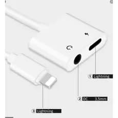2 Em 1 Adaptador Lightning Headphone Fone De Ouvido  Aux Cabo Divisor De Áudio Para Ios Iphone Modelos
