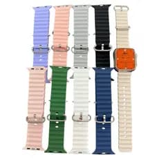 Kit Pulseira Ocean para Smartwatch Apple Watch Series Ultra 49mm Oceano Relógio