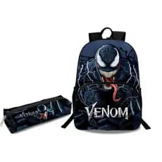 Mochila e Estojo Modelo Novo Escola Viagem Passeio  Venom