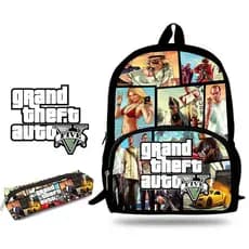 Mochila e Estojo  Escola Viagem Passeio  GTA