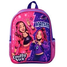 Mochila Emilly Vick Os Rosas Escolar Bolsa Leve e Reforçada de Nylon + Estojo de Brinde