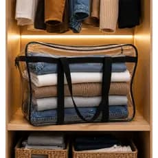 Bolsa Organizadora Grande Transparente para Armazenar Cobertores, Roupas,Brinquedos e Enxovais