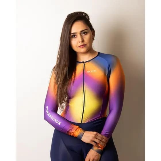 Macaquinho ciclismo feminino elite tie dye