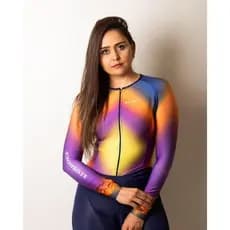 Macaquinho ciclismo feminino elite tie dye
