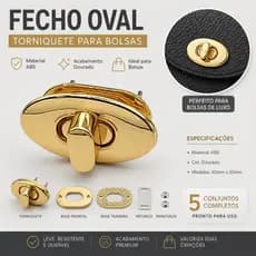 Kit 5 Unidades Fecho Oval Torniquete Para Bolsa Crochê Artesanato Promoção