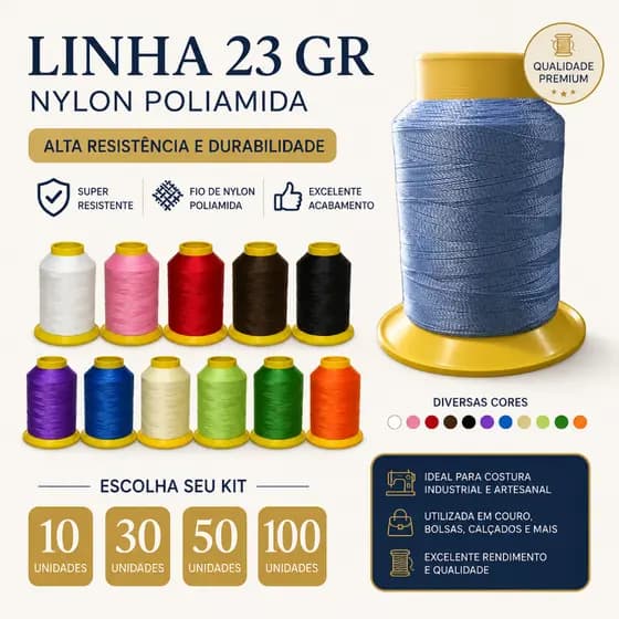 Linha Nylon 60 Costura Bolsas Artesanato Depilação Tubo 23 Gr Promoção