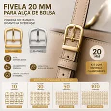 Fivela de Metal Prata de 20mm, Kit com Diferentes Quantidades