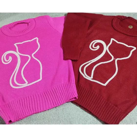 blusa infantil bebê menina suéter manga longa de tricot kit com 2 peças para nenê