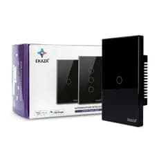 Interruptor Inteligente Wifi Vidro Automação 1 Botão Preto Bivolt Alexa Google