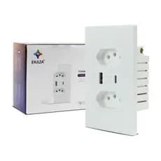 Tomada Dupla Inteligente USB Wifi Bivolt 10a Automação Alexa Google