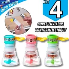4 Chuveirinho Torneira Bico Retratil Ducha Giratoria 360 Filtro de Agua Arejador Universal