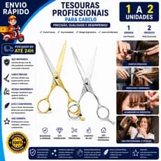Tesoura Cabeleleiro Barbeiro Profissional Em Inox N°6 Barba Cabelo Unissex Barbearia Salão de Beleza