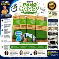 Kit 4 Pano Mágico Limpa Vidro Microfibra Ákora Original