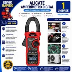 Alicate Amperímetro Digital HABOTEST HT208D True RMS 1000A AC/DC NCV Multímetro Profissional com Temperatura