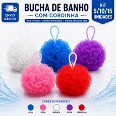 Kit de Buchas de Banho em Nylon Macias Esfoliantes e com Cordinha