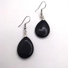 Brinco de Pedras Brasileiras Naturais Formato de Gota Delicado Elegante Casual
